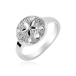 Sterling Silver Textured Sand Dollar Ring