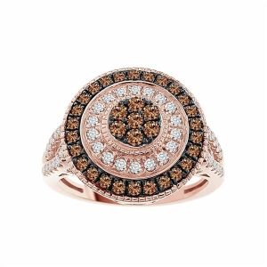 LADIED RING 7/8 CT ROUND/CAPPUCCINO DIAMOND 10K ROSE GOLD
