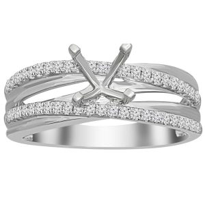 LADIES ENGAGEMENT RING SETTING 1/3 CT TW ROUND DIAMOND 18K WHITE GOLD-CTR 1 CT (THE CENTER DIAMOND IS SOLD SEPARATELY)
