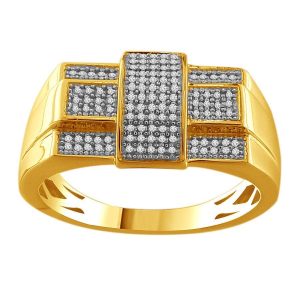 MEN’S RING 1/5 CT ROUND DIAMOND 10K YELLOW GOLD