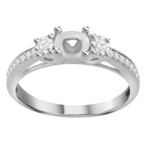 LADIES ENGAGEMENT RING SETTING 1/3 CT TW ROUND DIAMOND 14K WHITE GOLD-CTR 1/2 CT(THE CENTER DIAMOND IS SOLD SEPARATELY)