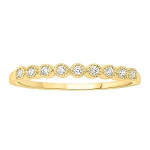 LADIES STACKABLE BAND 1/10 CT ROUND DIAMOND 14K YELLOW GOLD
