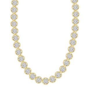 6.80CT RD DIAMONDS SET IN 10KT YELLOW GOLD LADIES NECKLACE