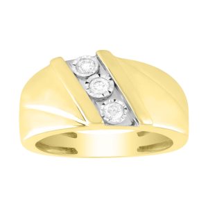 MEN’S DIAMOND BAND 1/6 CT ROUND DIAMOND 10K YELLOW GOLD