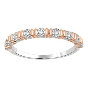 LADIES STACKABLE BAND 1/2 CT ROUND DIAMOND 14K ROSE GOLD