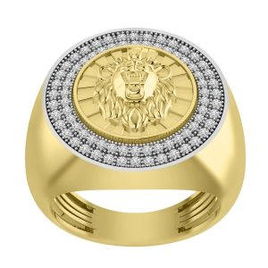 MEN’S RING 1/2 CT ROUND DIAMOND 10K YELLOW GOLD