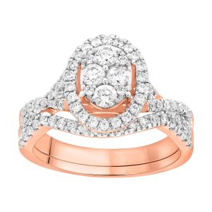 LADIES BRIDAL RING 1/2 CT ROUND DIAMOND 10K ROSE GOLD