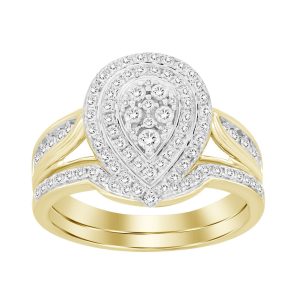 LADIES BRIDAL RING 3/4 CT ROUND DIAMOND 10K YELLOW GOLD