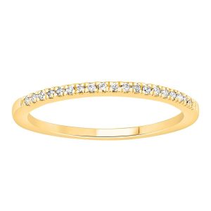 0.35CT RD DIAMONDS SET IN 14KT TTT WHITE YELLOW AND ROSE GOLD LADIES STACKABLE BAND