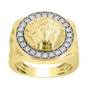 MEN’S RING 1/4 CT ROUND DIAMOND 10K YELLOW GOLD