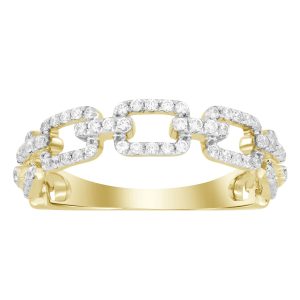 LADIES STACKABLE BAND 1/3 CT ROUND DIAMOND 10K YELLOW GOLD