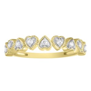 LADIES STACKABLE BAND 1/6 CT ROUND DIAMOND 10K YELLOW GOLD