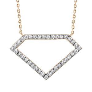 LADIES NECKLACE WITH CHAIN 1/5 CT ROUND DIAMOND 10K ROSE GOLD