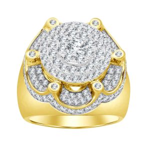 MEN’S RING 2 1/2 CT ROUND DIAMOND 10K YELLOW GOLD