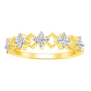 LADIES STACKABLE BAND 1/6 CT ROUND DIAMOND 10K YELLOW GOLD